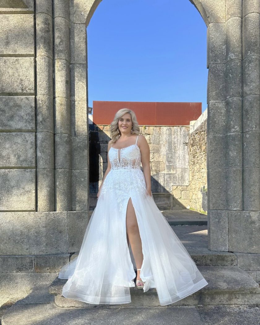 Vestido Tul Sobre Falda Novia - Imagen 14