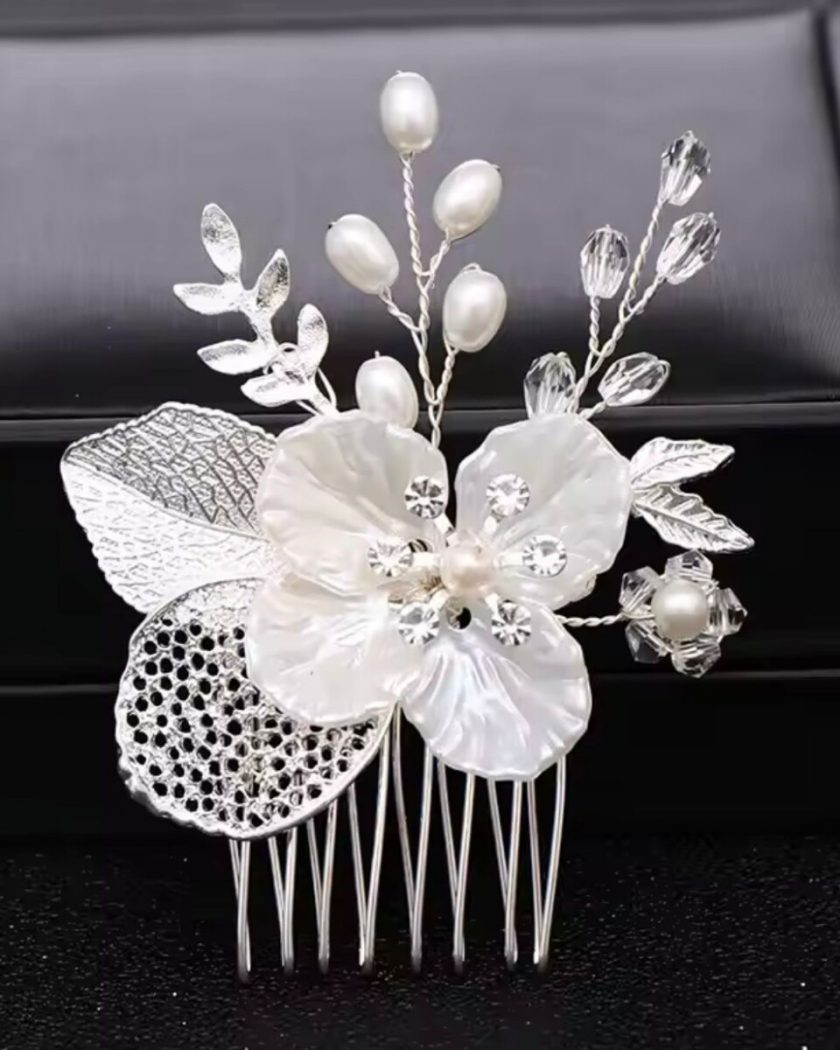 Tocado Novia Peineta Flor - Imagen 3