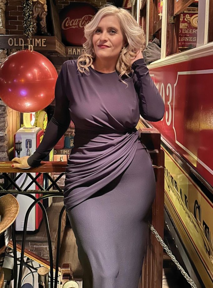 Vestido Drapeado Cintura Mangas