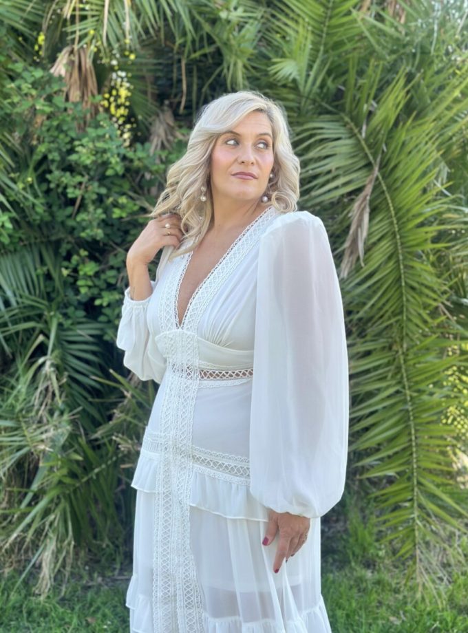 Vestido Boho Mangas Novia