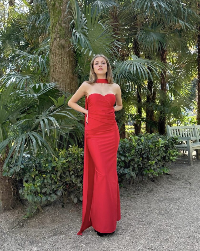 Vestido Sirena Cuello Alas - Imagen 13