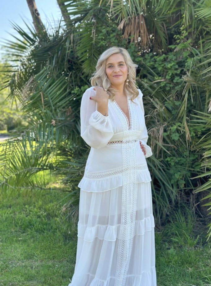 Vestido Boho Mangas Novia