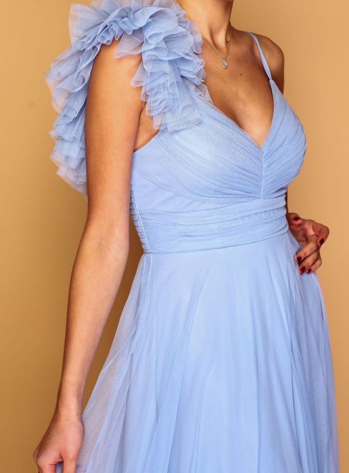 Vestido Tul Abertura Hombro Curvy