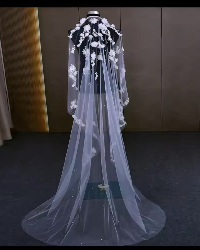 Tocado Velo Flores Perlas - Imagen 6