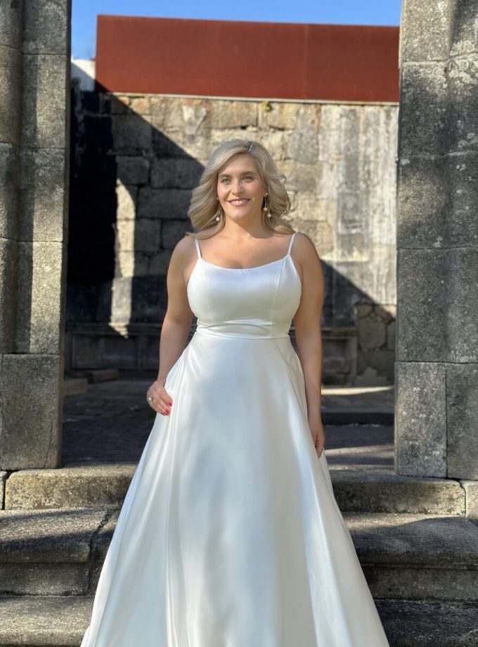 Vestido Seda Novia Bolsillos