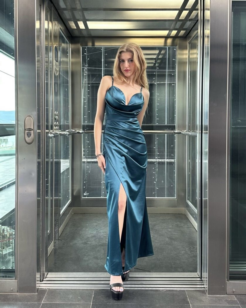 Vestido Seda Cascada Tirantes - Imagen 15