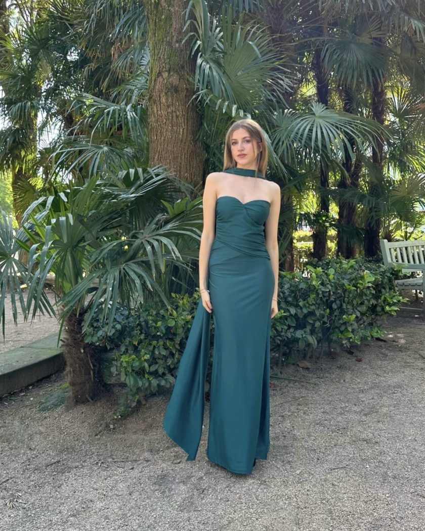 Vestido Sirena Cuello Alas - Imagen 11