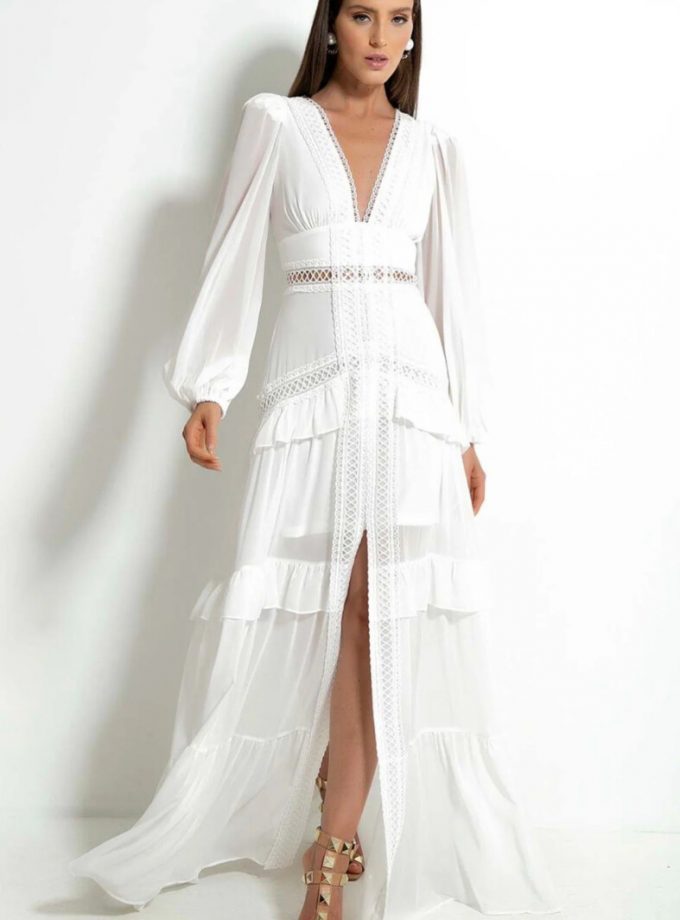 Vestido Boho Mangas Novia