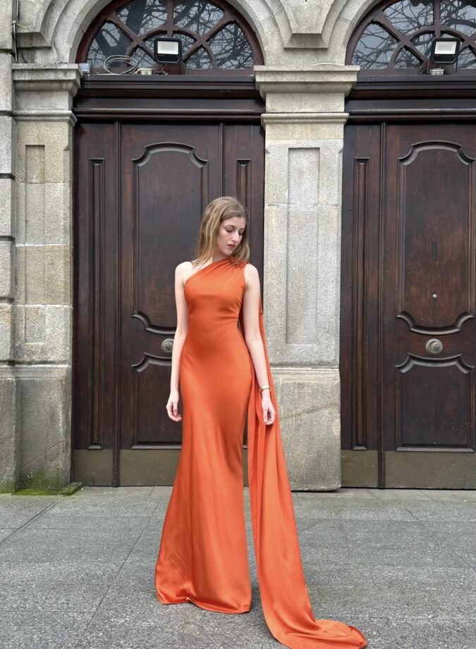 Vestido Seda Ala