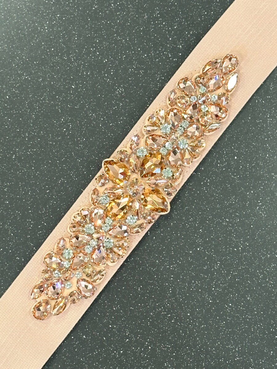 Cinturón Elástico Piedras Oro Rosa