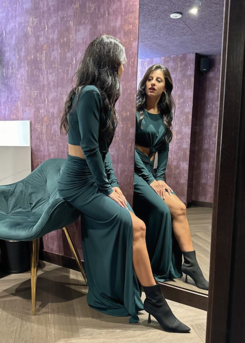 Vestido Mangas Cintura Abierta