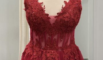 Vestido Tul Largo Corsé Abertura