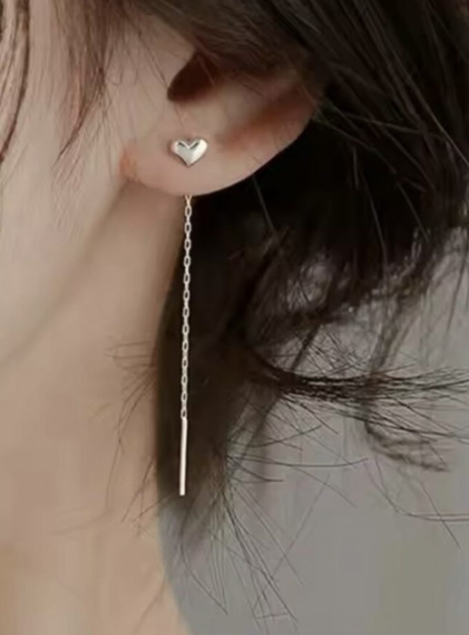 Pendientes Corazón Cadena