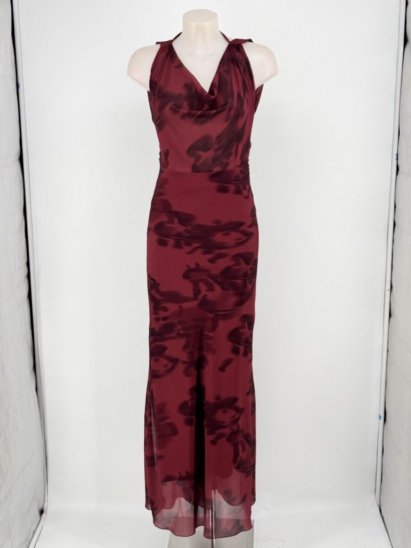 Vestido Estampado Escote Cascada - Imagen 2
