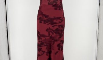 Vestido Estampado Escote Cascada