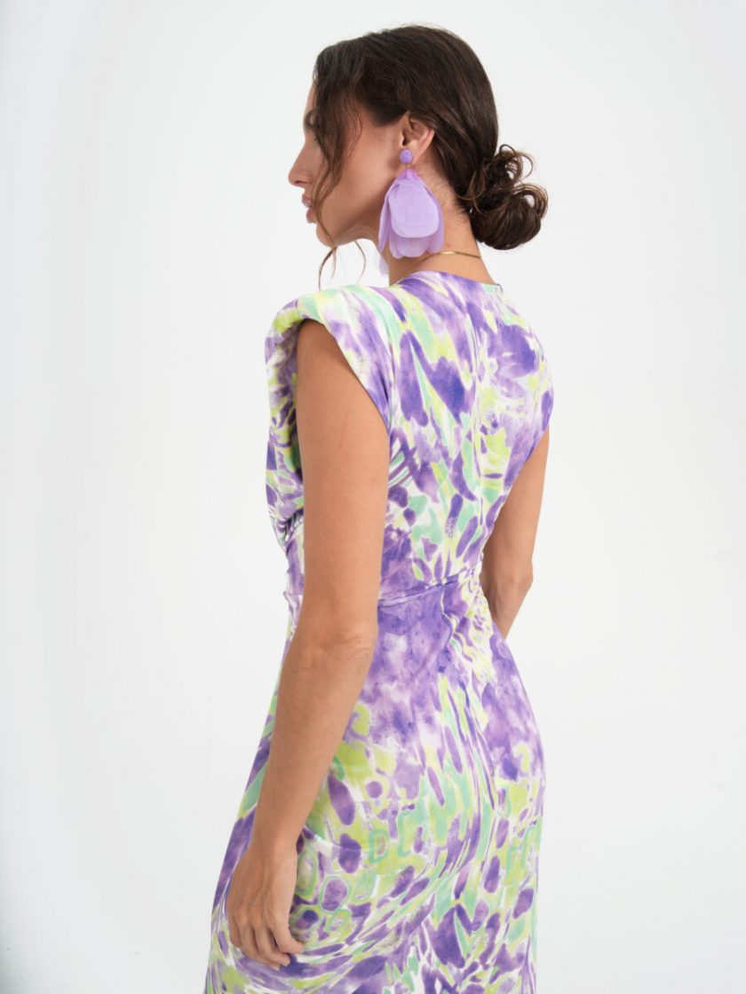 Vestido Seda Escote Nudo Estampado - Imagen 5