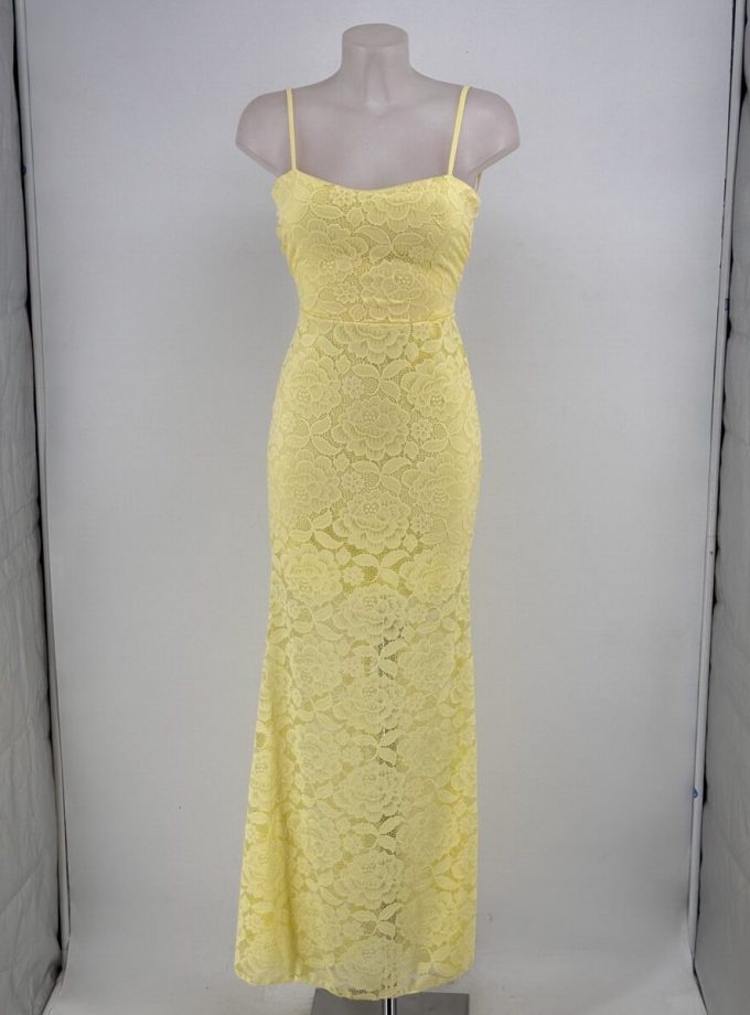 Vestido Encaje Sirena Espalda Cruzada