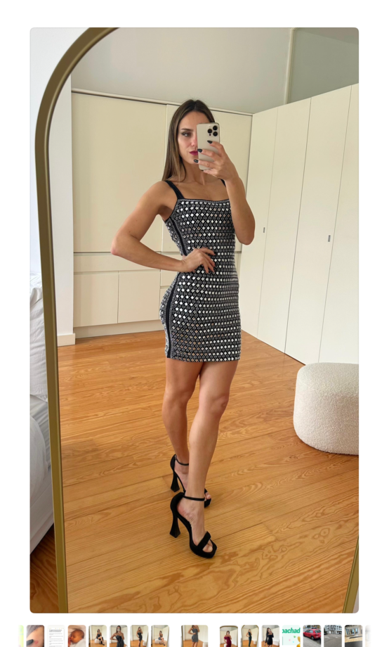 Vestido Cristales Corto