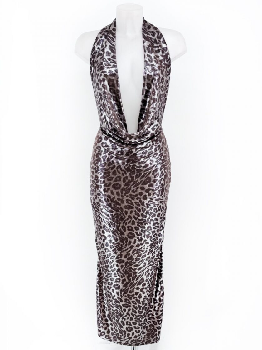 Vestido Seda Leo Escote Cascada - Imagen 7