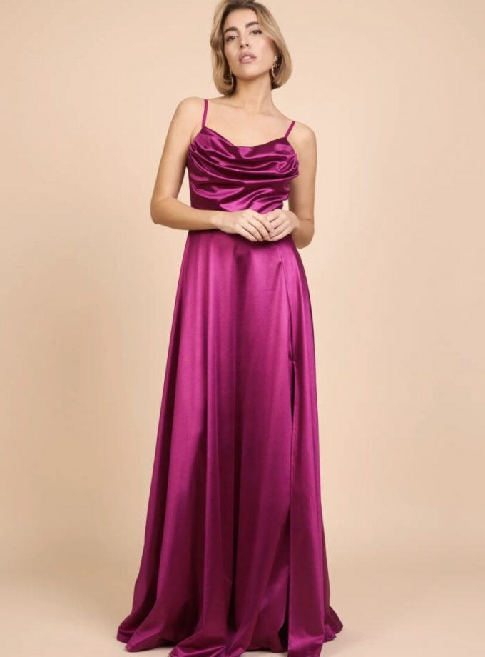 Vestido Seda Drapeado