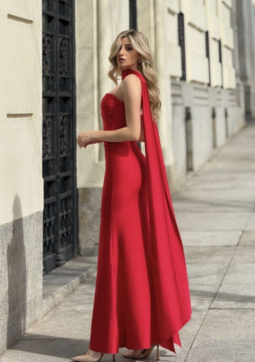 Vestido Sirena Cuello Alas - Imagen 4