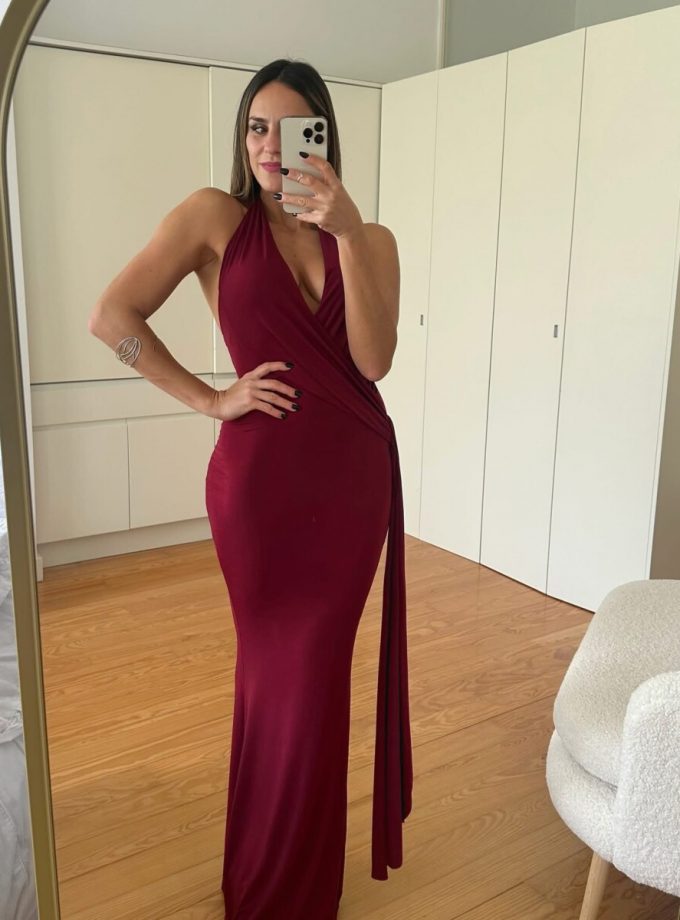 Vestido Escote Cruzado Cuello