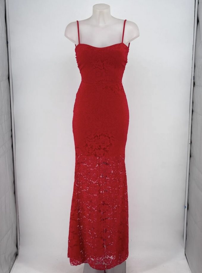 Vestido Encaje Sirena Espalda Cruzada