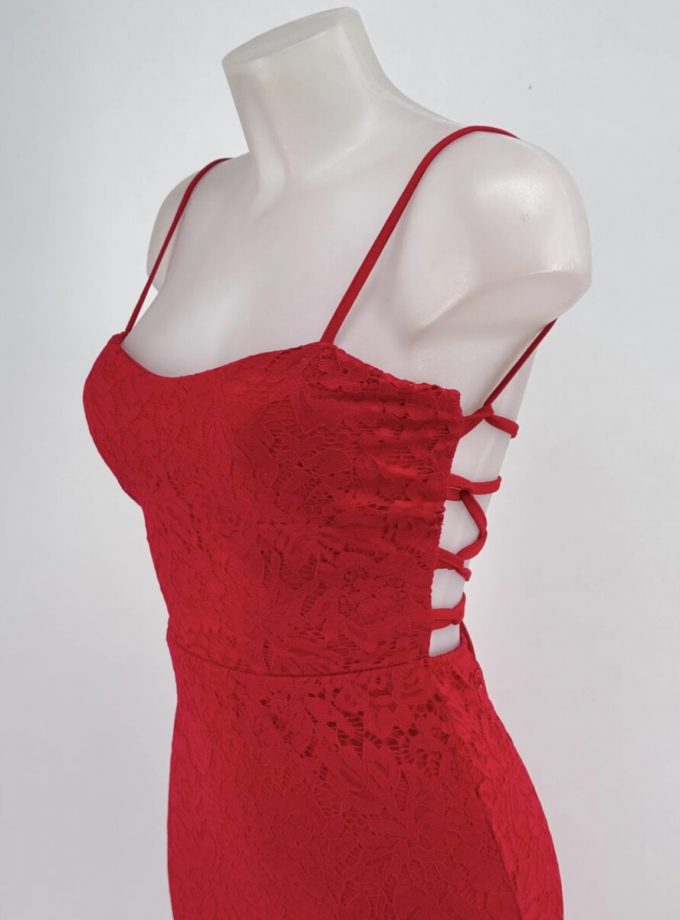 Vestido Encaje Sirena Espalda Cruzada