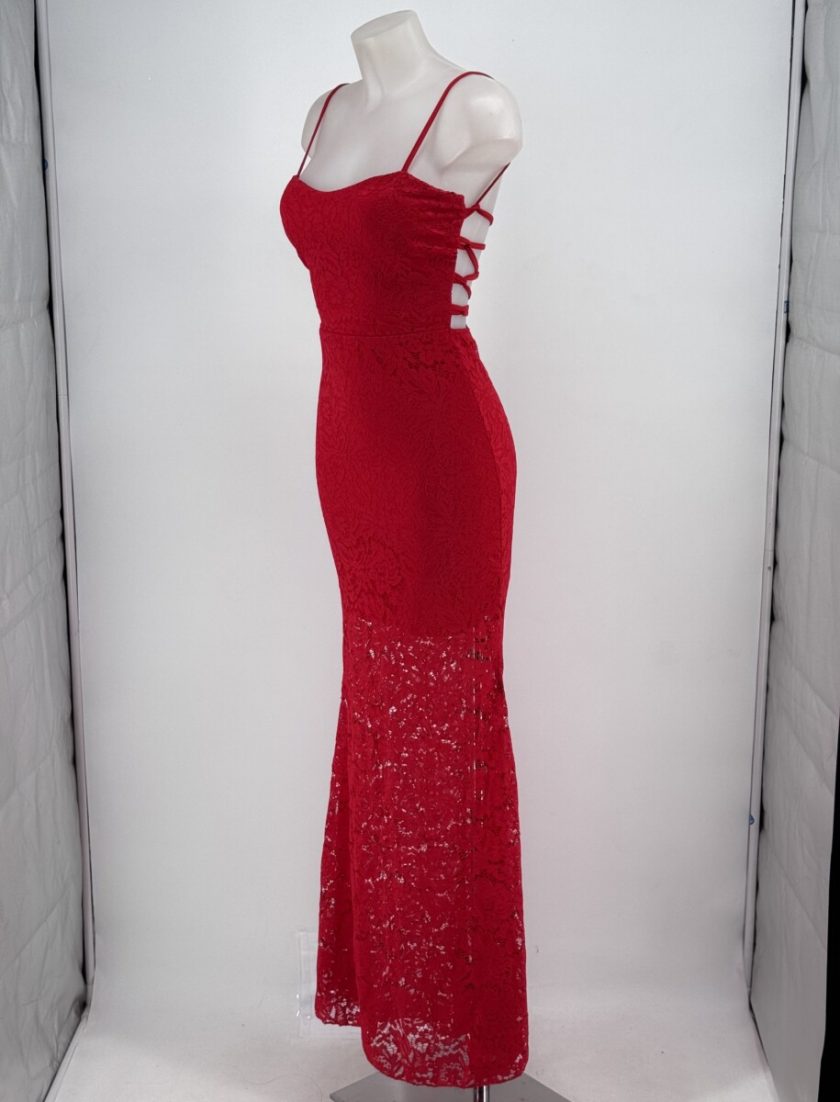 Vestido Encaje Sirena Espalda Cruzada - Imagen 3