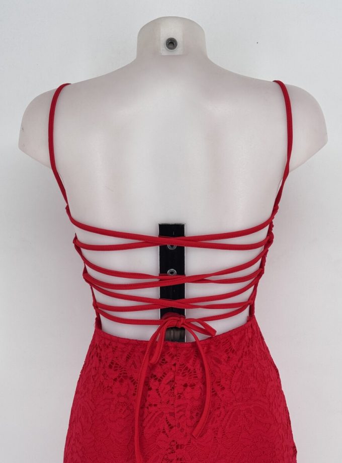 Vestido Encaje Sirena Espalda Cruzada