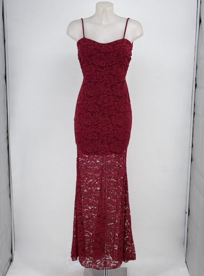 Vestido Encaje Sirena Espalda Cruzada