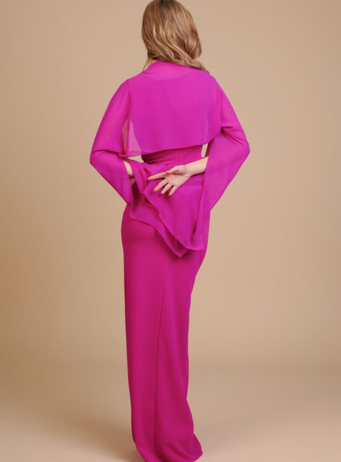 Vestido Escote Cuadrado Chal Mangas