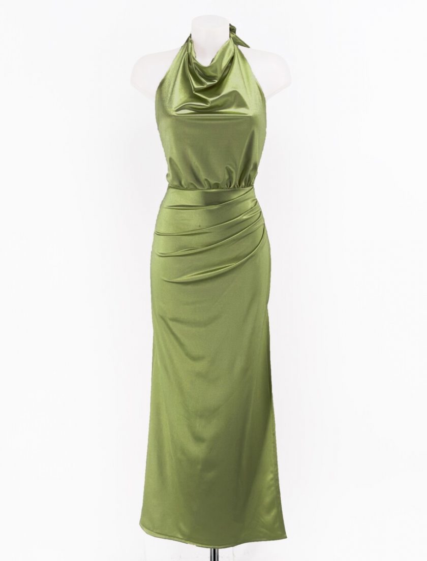 Vestido Seda Halter Cascada - Imagen 11