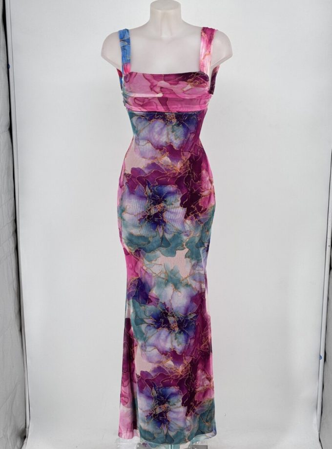 Vestido Estampado Espalda Cruzada