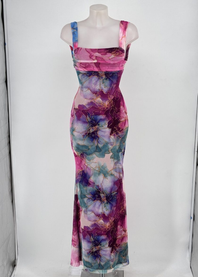 Vestido Estampado Espalda Cruzada - Imagen 5
