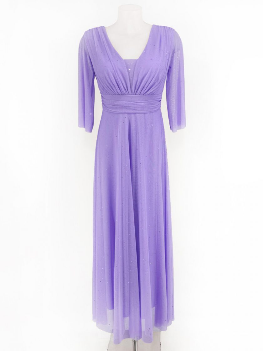 Vestido Tul Basic Manga Larga Brillos - Imagen 11