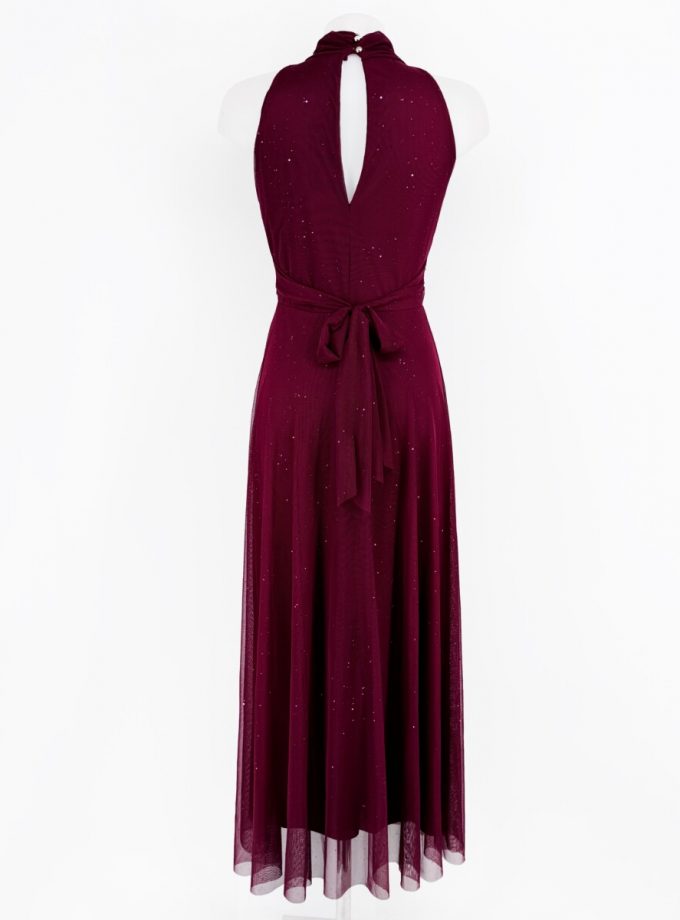 Vestido Tul Basic Halter Brillos