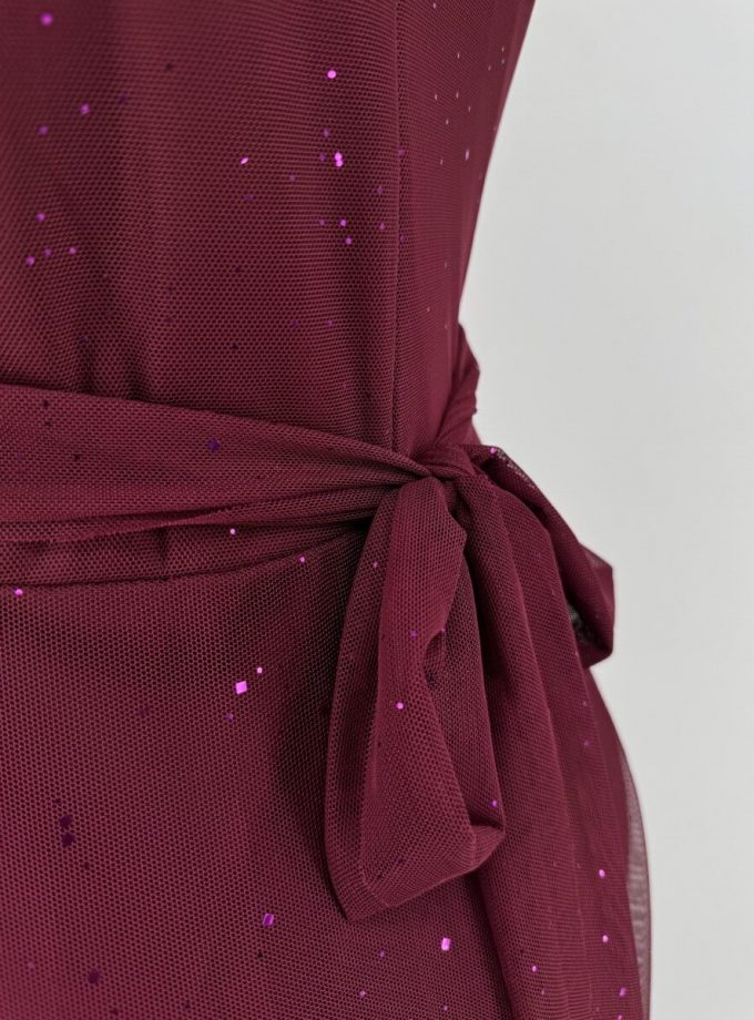 Vestido Tul Basic Halter Brillos