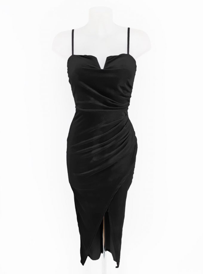 Vestido Uve Tirantes Terciopelo