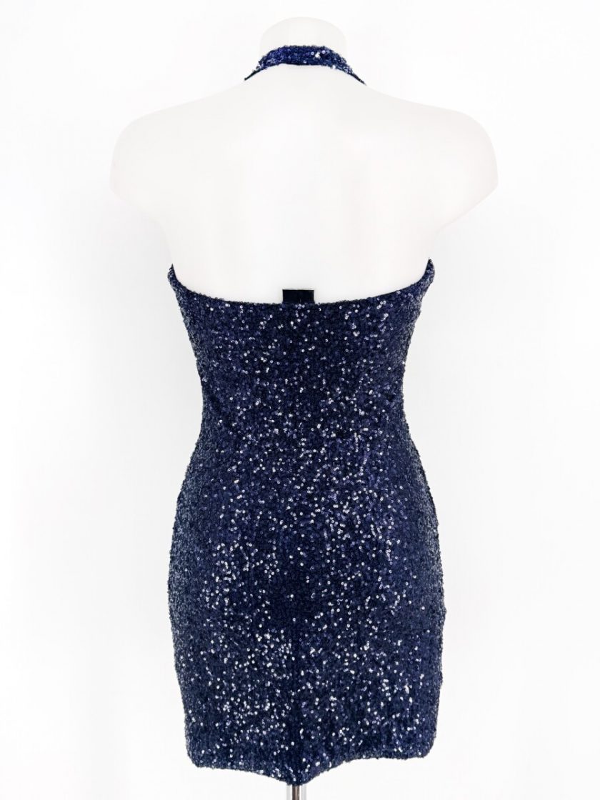 Vestido Lentejuelas Escote Corto