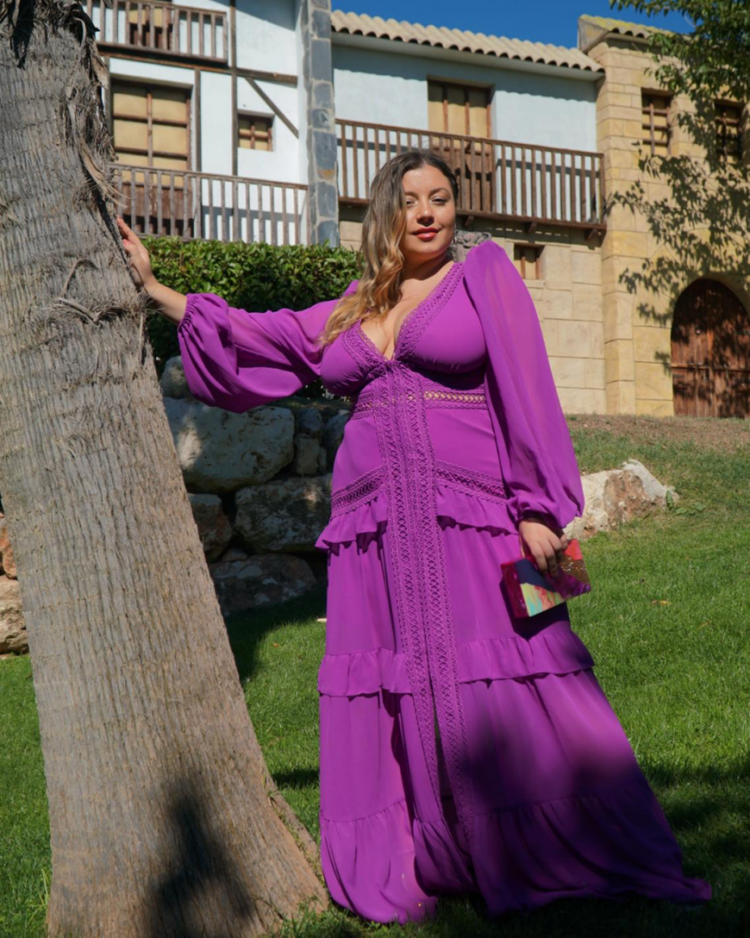 Vestido Boho Mangas Curvy Novia - Imagen 8