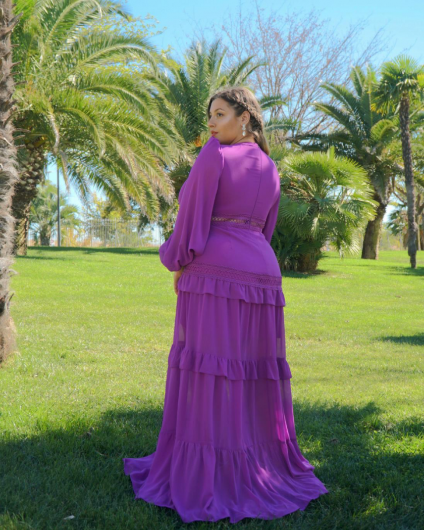 Vestido Boho Mangas Curvy Novia - Imagen 7