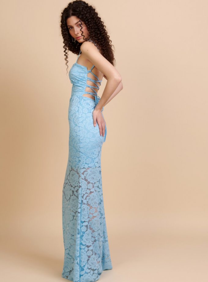 Vestido Encaje Sirena Espalda Cruzada