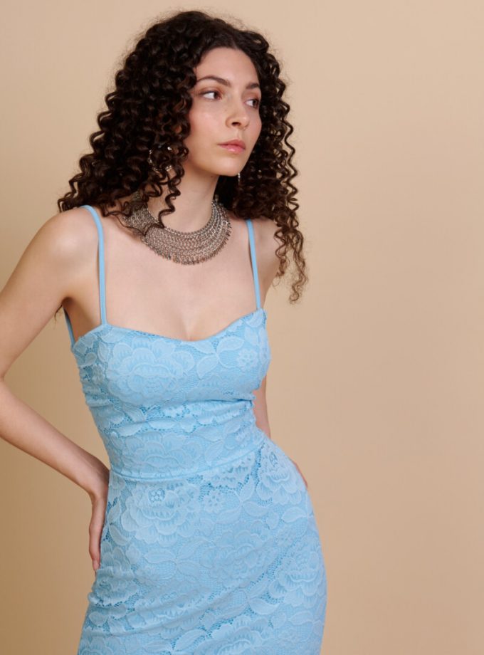 Vestido Encaje Sirena Espalda Cruzada