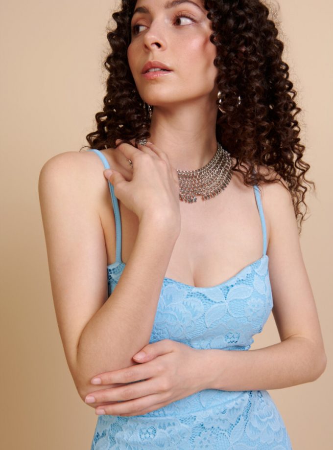 Vestido Encaje Sirena Espalda Cruzada