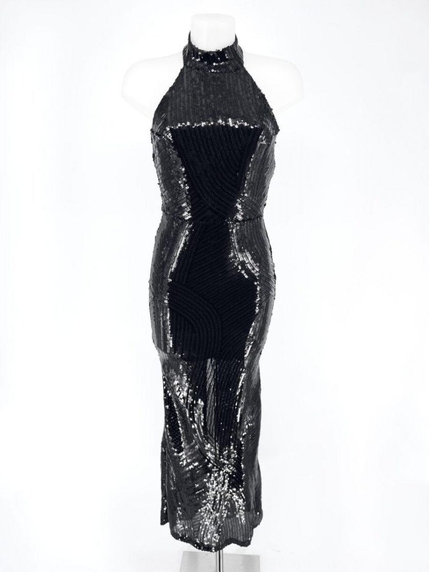 Vestido Halter Lentejuelas Largo - Imagen 10