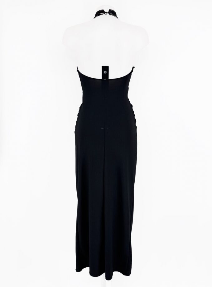 Vestido Halter Encaje Largo