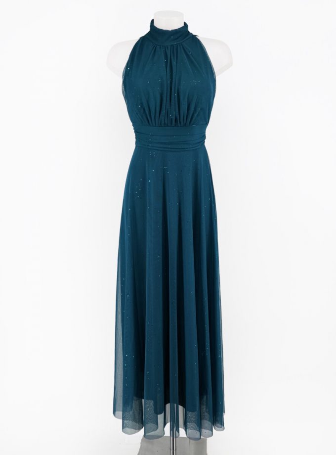 Vestido Tul Basic Halter Brillos