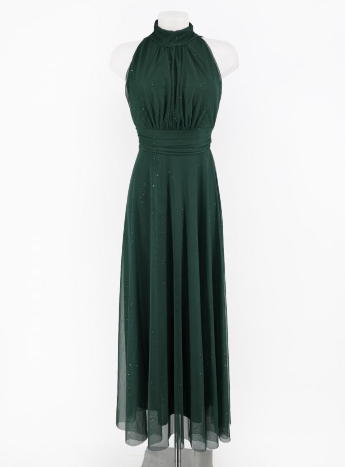 Vestido Tul Basic Halter Brillos