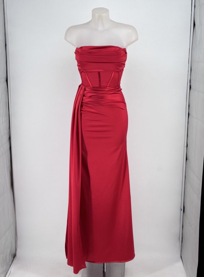 Vestido Seda Corsé Lazada